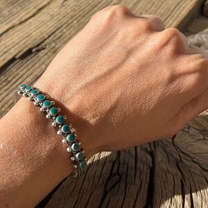 Sterling Silver and Turquoise Bracelet Fred Harvey Era. Native American.